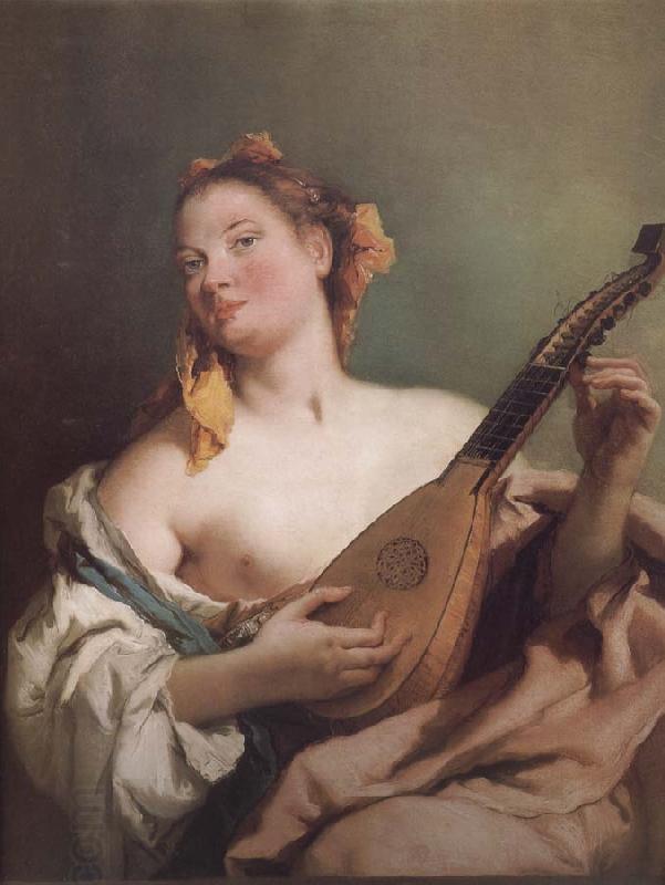 Giovanni Battista Tiepolo Mandolin played the young woman oil painting picture